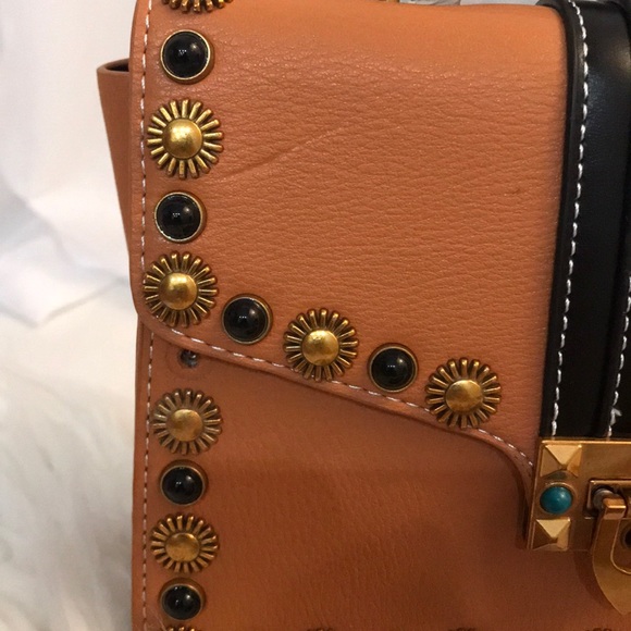 Izzy K Faux Leather Studded Satchel w/Removable - Picture 2 of 9